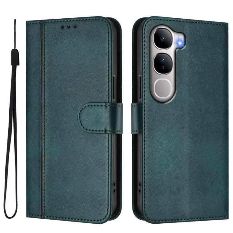 For vivo Y31 5G Global Line Splicing Buckle Retro Leather Phone Case