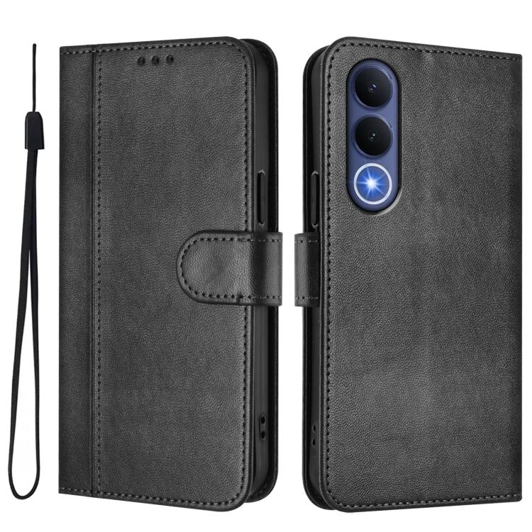 For vivo V70 FE 5G Line Splicing Buckle Retro Leather Phone Case