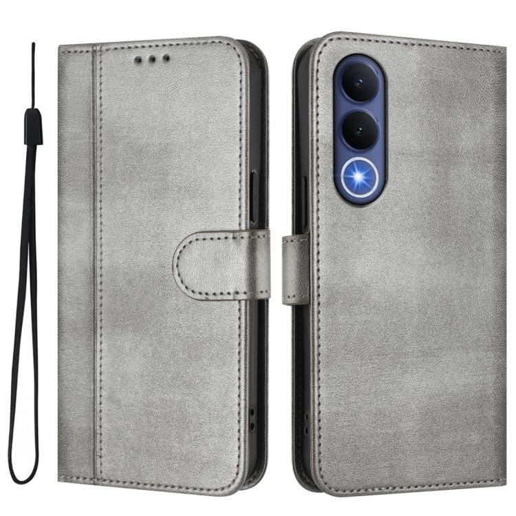 For vivo V70 FE 5G Line Splicing Buckle Retro Leather Phone Case