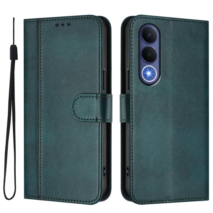 For vivo V70 FE 5G Line Splicing Buckle Retro Leather Phone Case