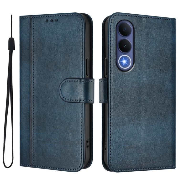 For vivo V70 FE 5G Line Splicing Buckle Retro Leather Phone Case