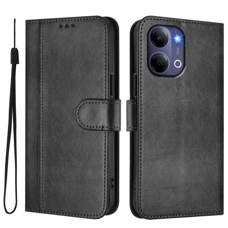 For vivo Y21 5G 2026 / Y05 4G Line Splicing Buckle Retro Leather Phone Case
