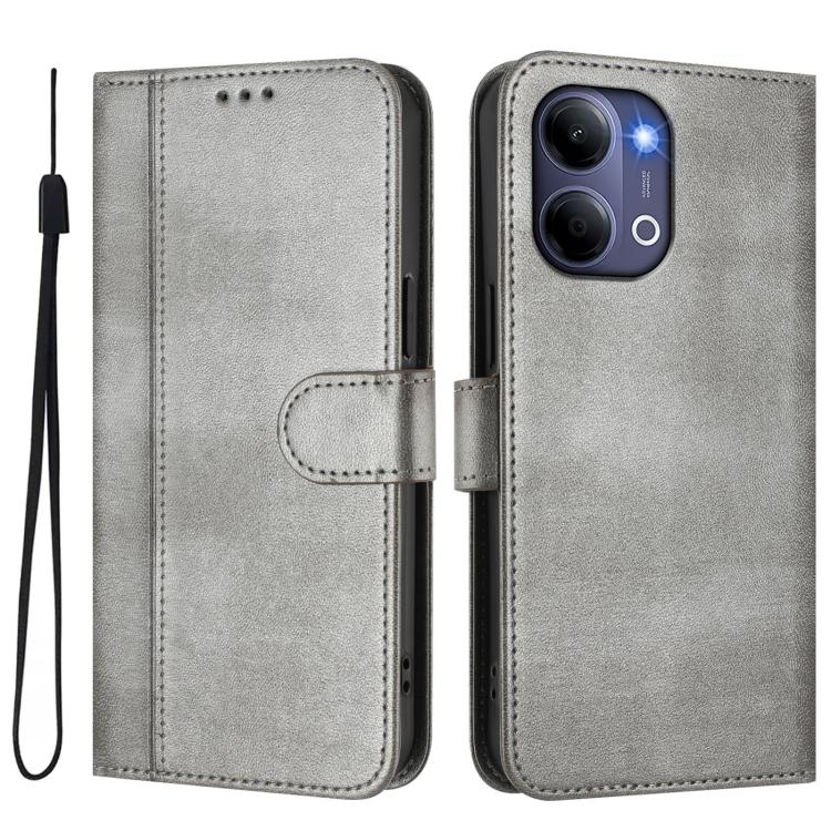 For vivo Y21 5G 2026 / Y05 4G Line Splicing Buckle Retro Leather Phone Case