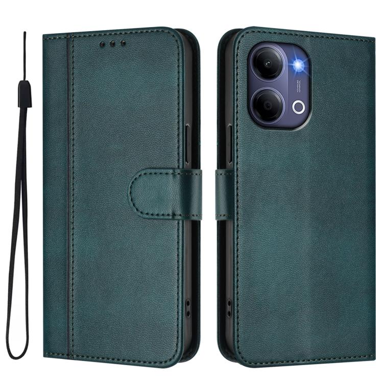 For vivo Y21 5G 2026 / Y05 4G Line Splicing Buckle Retro Leather Phone Case