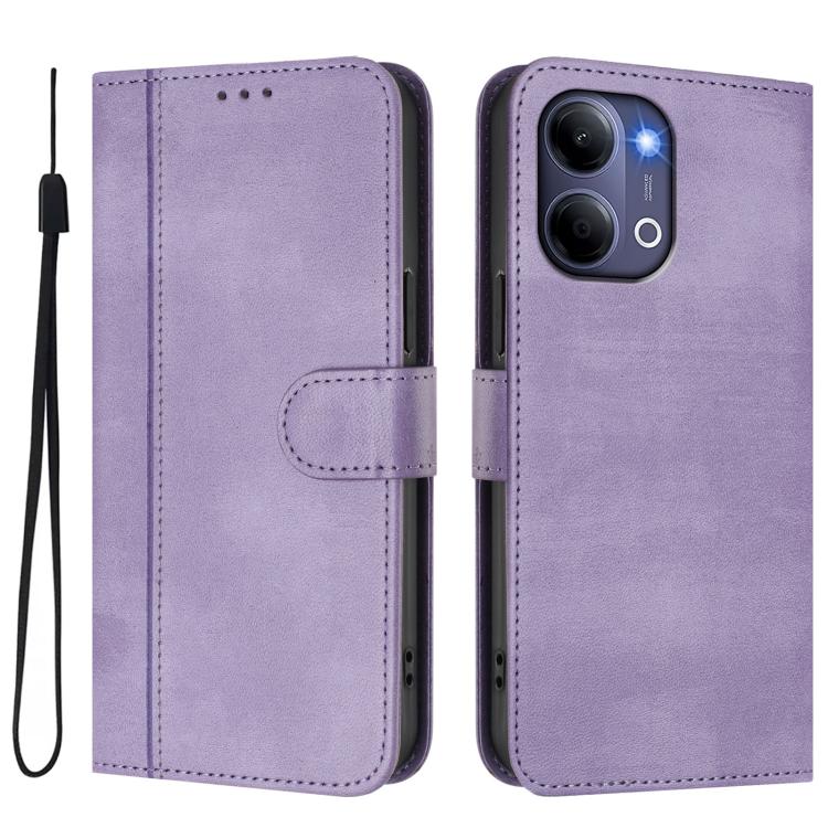 For vivo Y21 5G 2026 / Y05 4G Line Splicing Buckle Retro Leather Phone Case