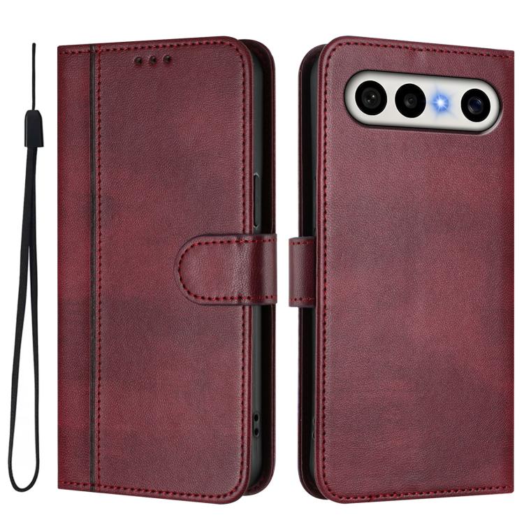 For vivo X300 FE / S50 Pro mini 5G Line Splicing Buckle Retro Leather Phone Case
