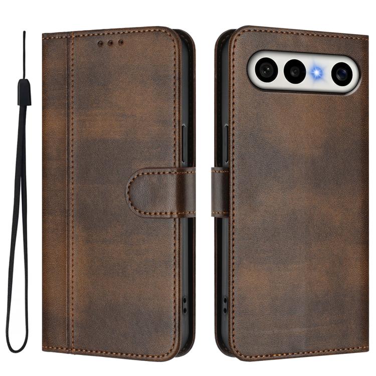 For vivo X300 FE / S50 Pro mini 5G Line Splicing Buckle Retro Leather Phone Case