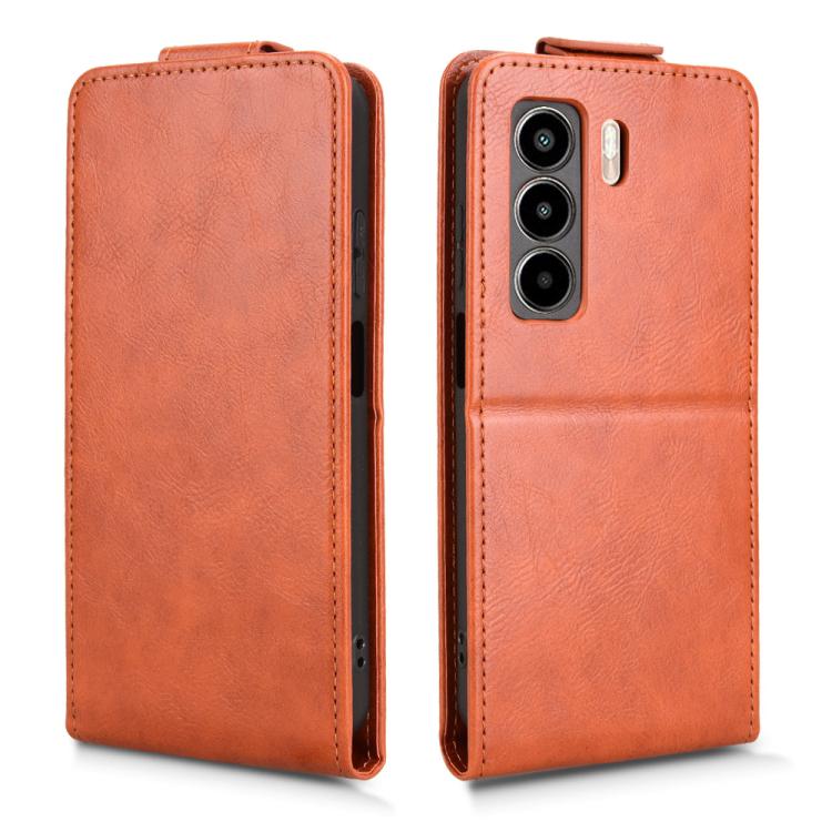 For itel Power 70 Magnetic Vertical Flip Leather Phone Case with Buckle