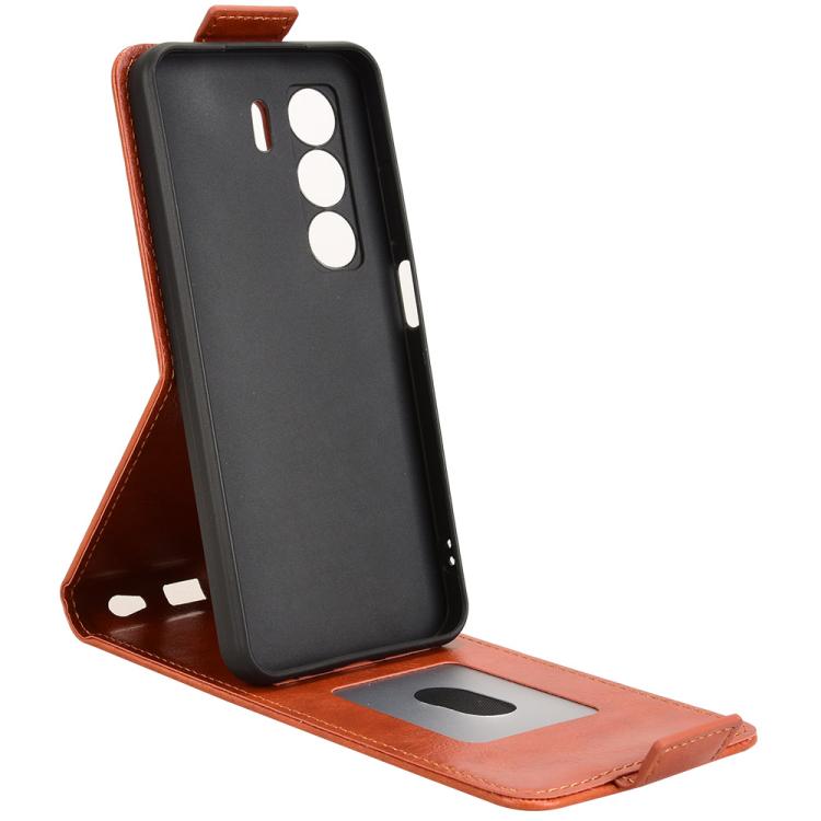 For itel Power 70 Magnetic Vertical Flip Leather Phone Case with Buckle