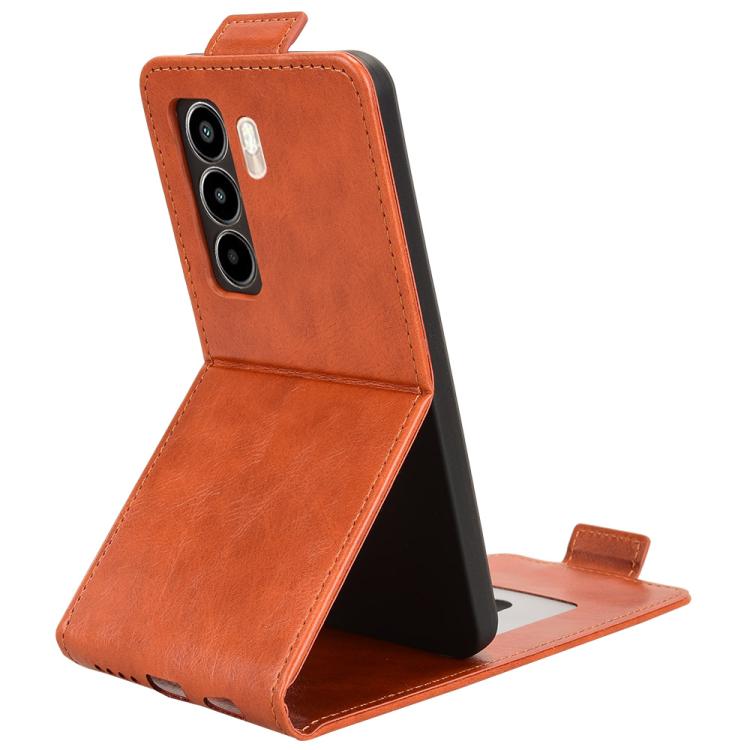 For itel Power 70 Magnetic Vertical Flip Leather Phone Case with Buckle