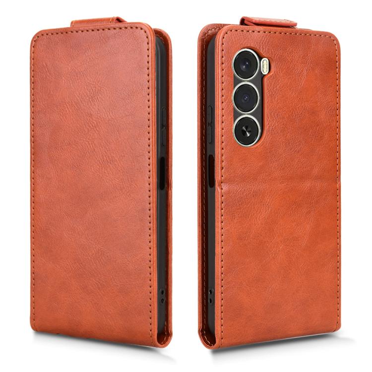 For itel A100 4G Magnetic Vertical Flip Leather Phone Case with Buckle