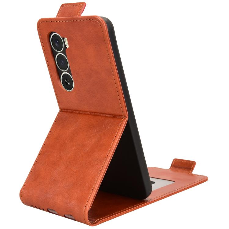 For itel A100 4G Magnetic Vertical Flip Leather Phone Case with Buckle