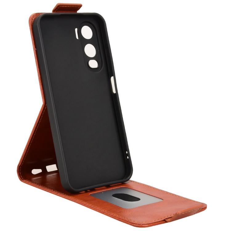 For itel City 200 4G Magnetic Vertical Flip Leather Phone Case with Buckle