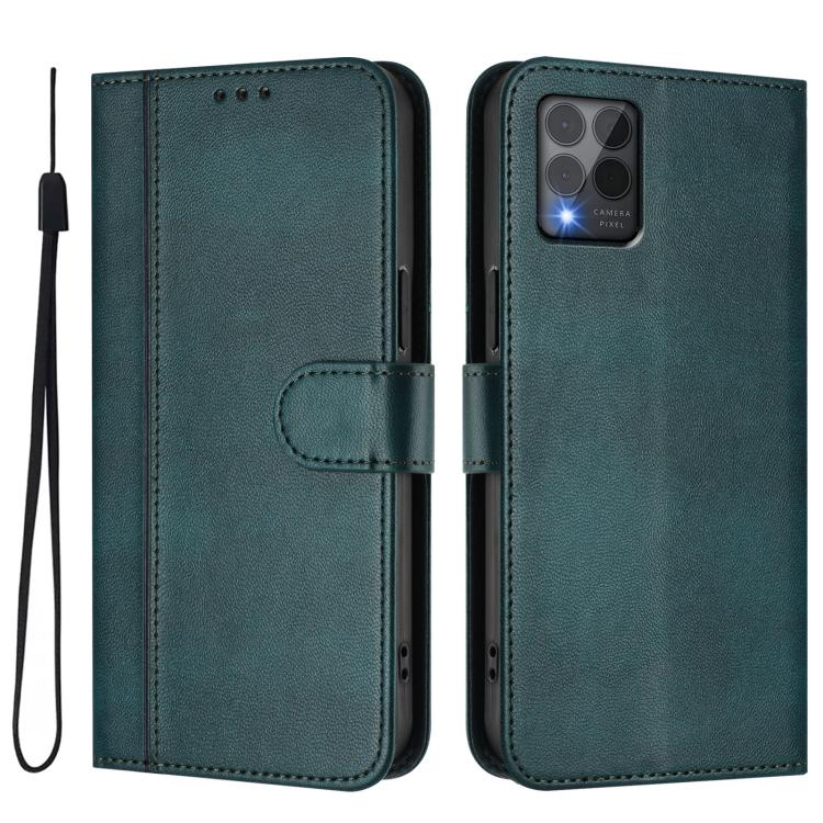 For T-Mobile REVVL 6 Pro 5G / REVVL 6x Pro Line Splicing Buckle Retro Leather Phone Case