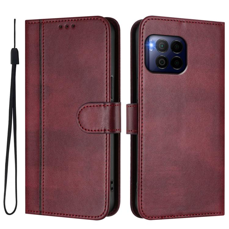 For T-Mobile REVVL 7 Pro 5G / T Phone 2 Pro 5G Line Splicing Buckle Retro Leather Phone Case