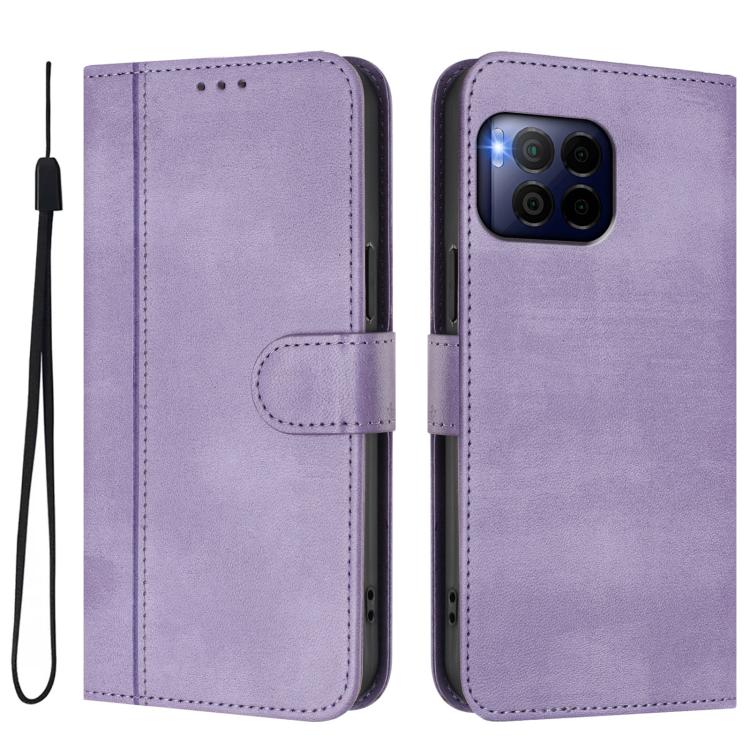For T-Mobile REVVL 7 Pro 5G / T Phone 2 Pro 5G Line Splicing Buckle Retro Leather Phone Case