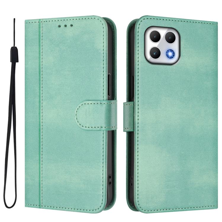 For T-Mobile REVVL 7 5G / T Phone 2 5G Line Splicing Buckle Retro Leather Phone Case