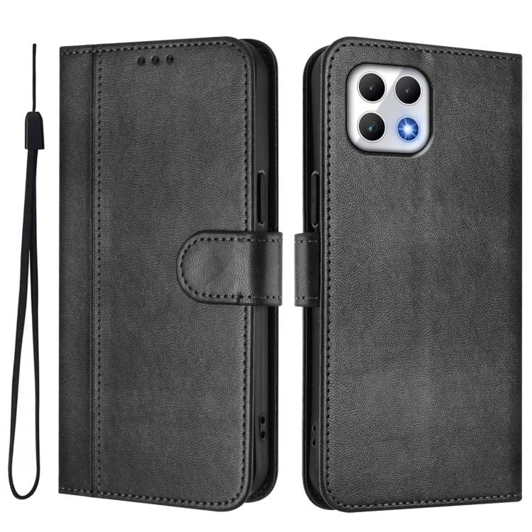 For T-Mobile REVVL 7 5G / T Phone 2 5G Line Splicing Buckle Retro Leather Phone Case
