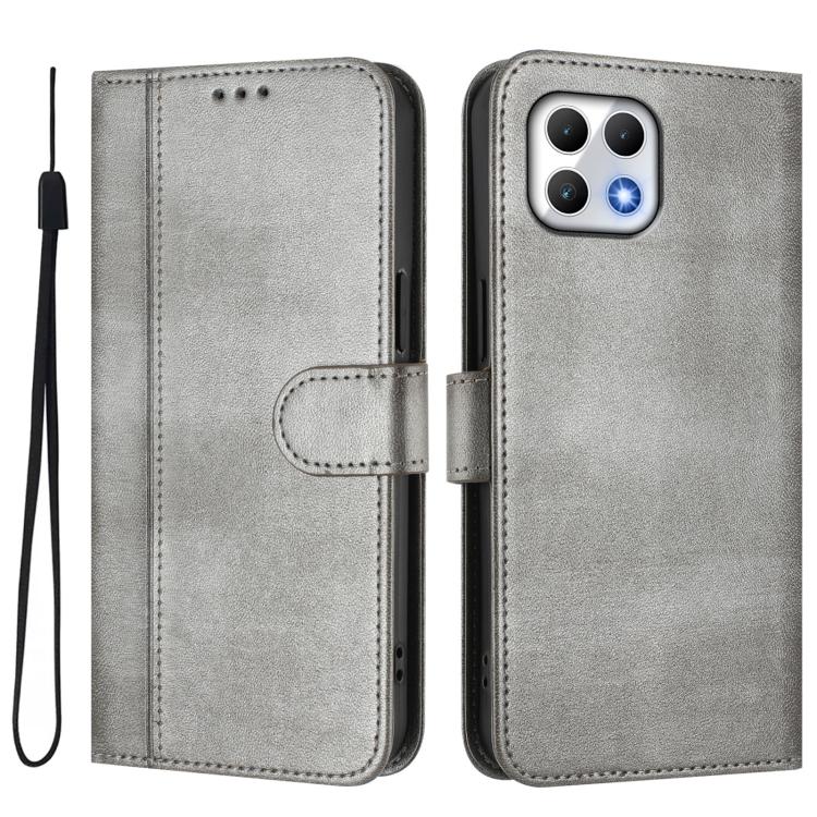 For T-Mobile REVVL 7 5G / T Phone 2 5G Line Splicing Buckle Retro Leather Phone Case