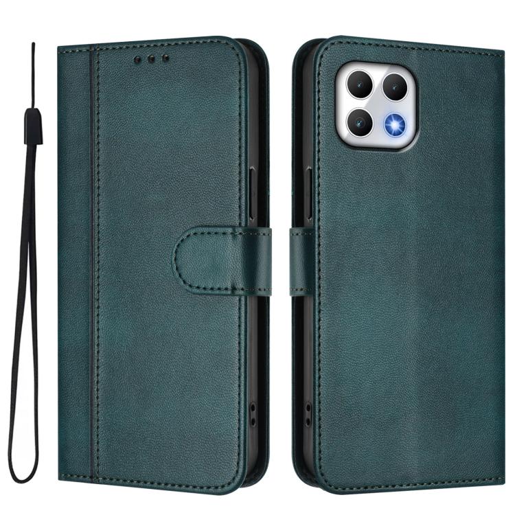 For T-Mobile REVVL 7 5G / T Phone 2 5G Line Splicing Buckle Retro Leather Phone Case
