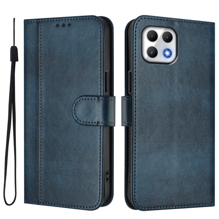 For T-Mobile REVVL 7 5G / T Phone 2 5G Line Splicing Buckle Retro Leather Phone Case