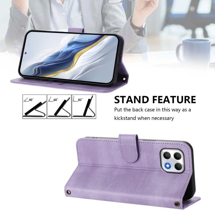 For T-Mobile REVVL 7 5G / T Phone 2 5G Line Splicing Buckle Retro Leather Phone Case