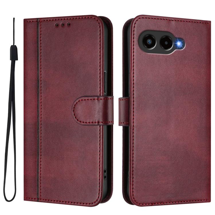 For T-Mobile REVVL 8 / T Phone 3 Line Splicing Buckle Retro Leather Phone Case
