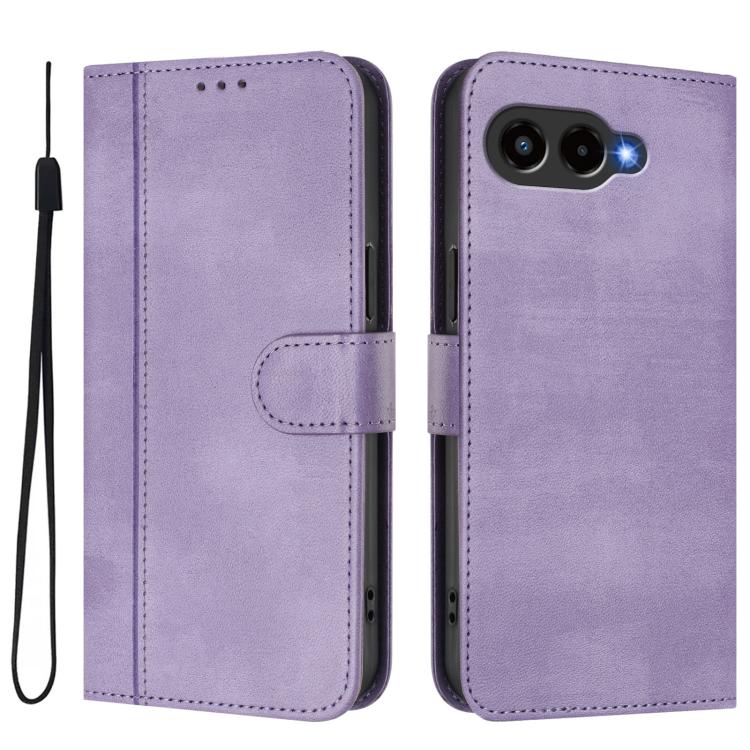 For T-Mobile REVVL 8 / T Phone 3 Line Splicing Buckle Retro Leather Phone Case