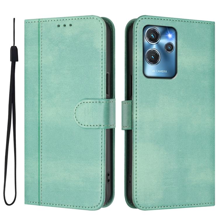 For Oukitel C32 Line Splicing Buckle Retro Leather Phone Case