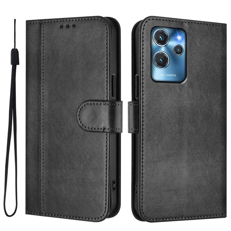 For Oukitel C32 Line Splicing Buckle Retro Leather Phone Case