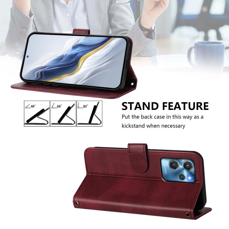 For Oukitel C32 Line Splicing Buckle Retro Leather Phone Case