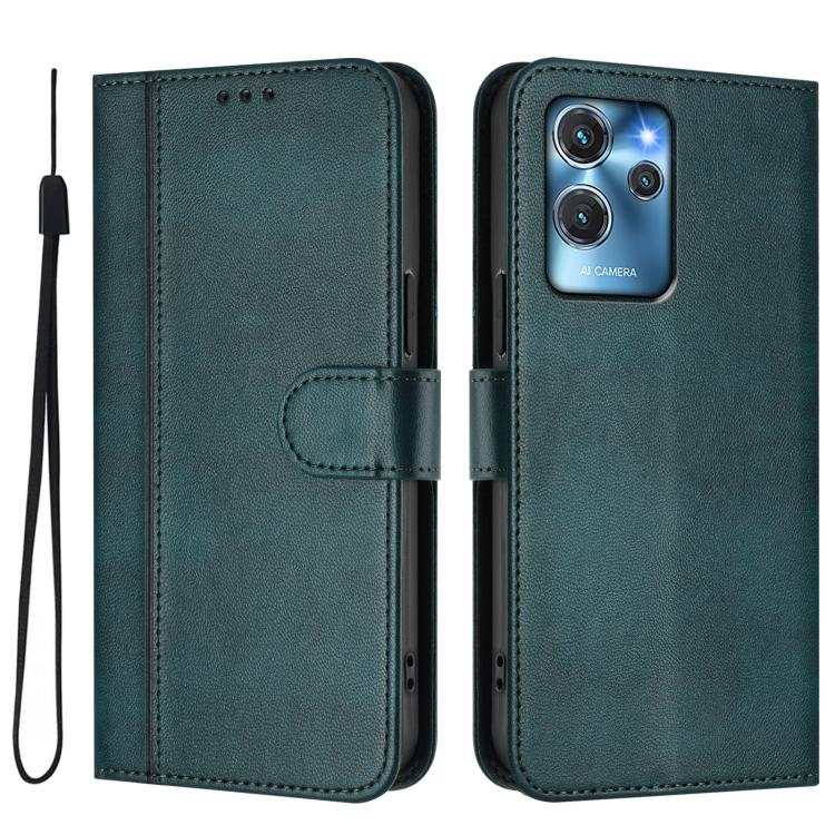 For Oukitel C32 Line Splicing Buckle Retro Leather Phone Case