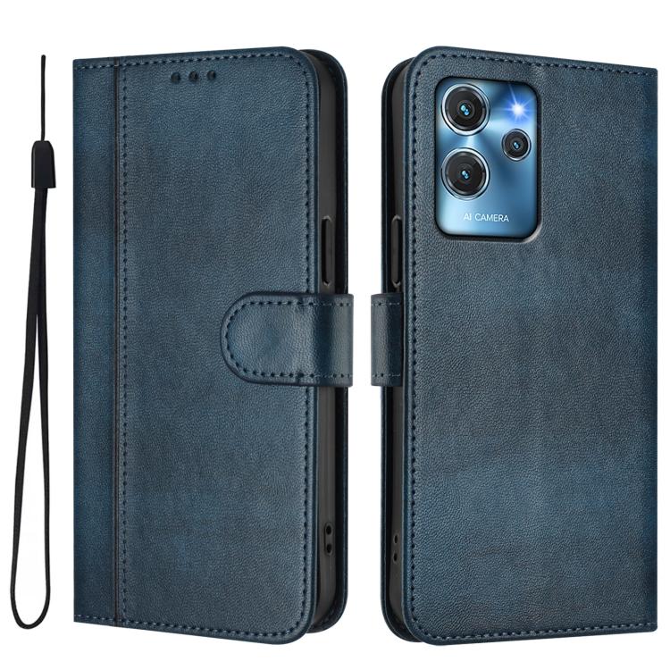 For Oukitel C32 Line Splicing Buckle Retro Leather Phone Case