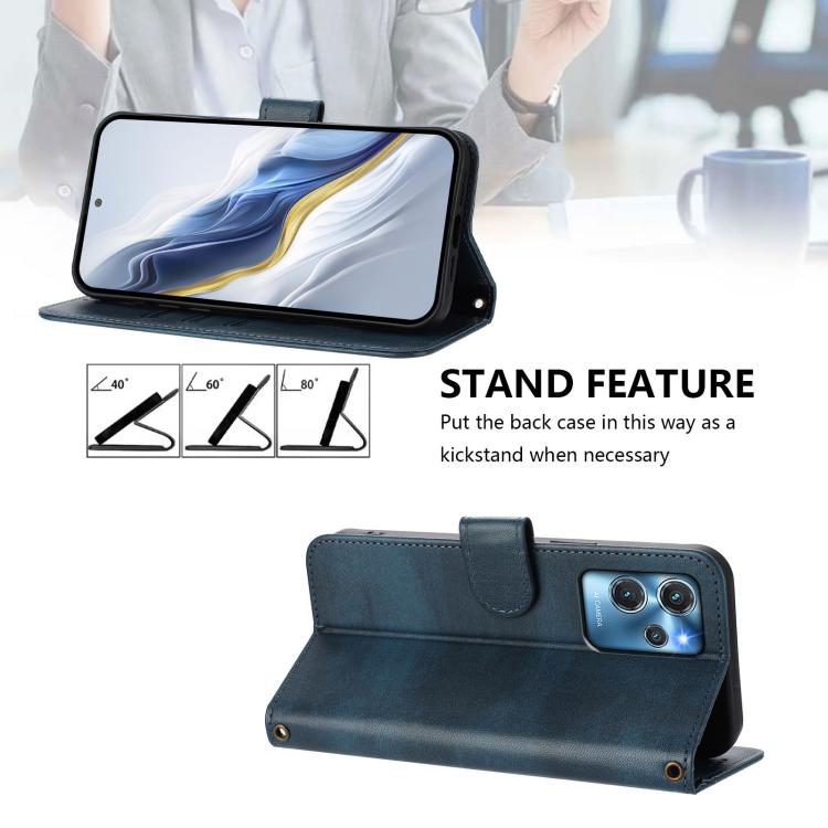 For Oukitel C32 Line Splicing Buckle Retro Leather Phone Case