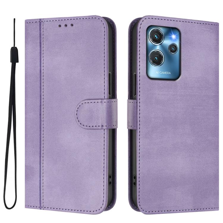 For Oukitel C32 Line Splicing Buckle Retro Leather Phone Case