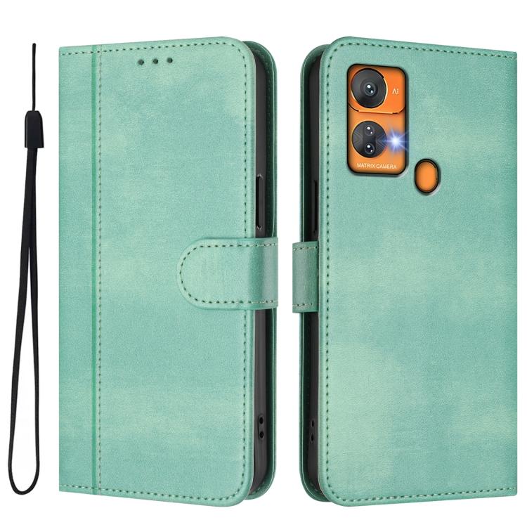 For Oukitel C33 Line Splicing Buckle Retro Leather Phone Case