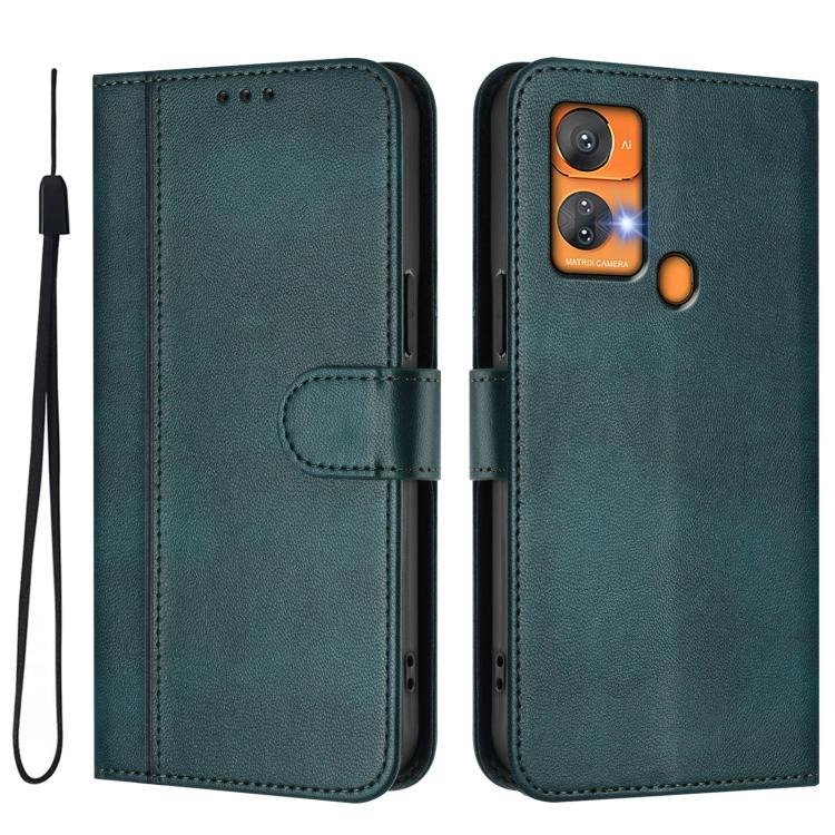 For Oukitel C33 Line Splicing Buckle Retro Leather Phone Case