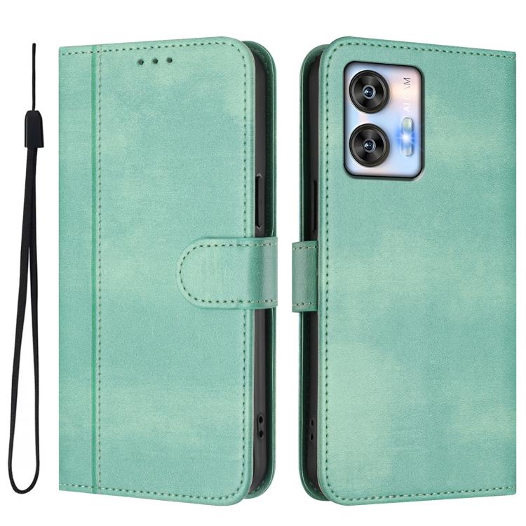 For Oukitel C35 Line Splicing Buckle Retro Leather Phone Case