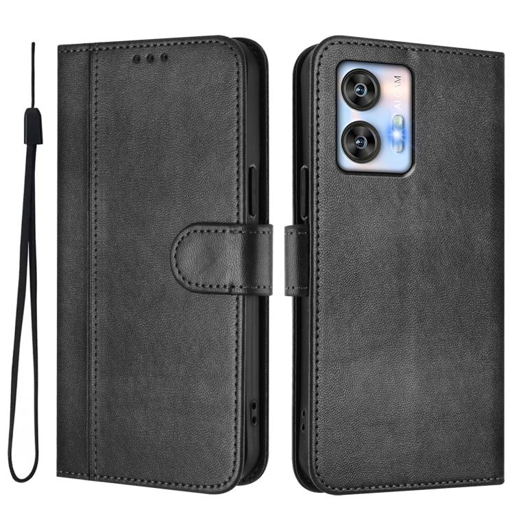 For Oukitel C35 Line Splicing Buckle Retro Leather Phone Case
