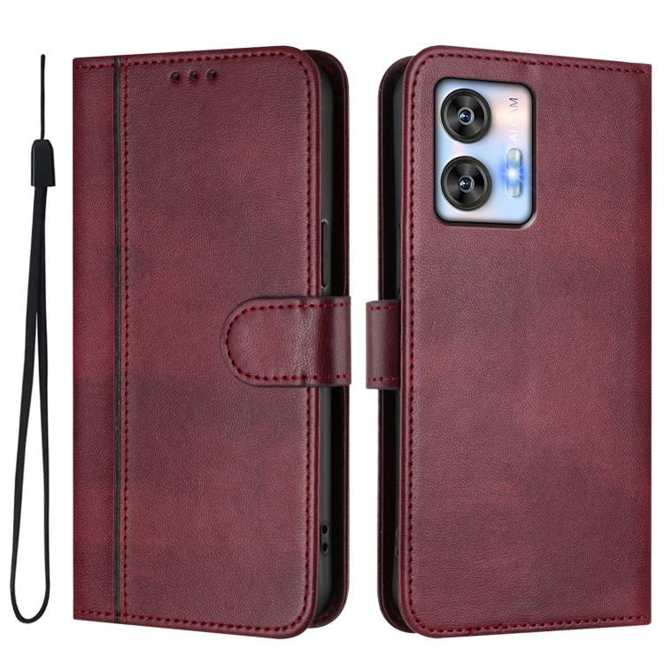 For Oukitel C35 Line Splicing Buckle Retro Leather Phone Case