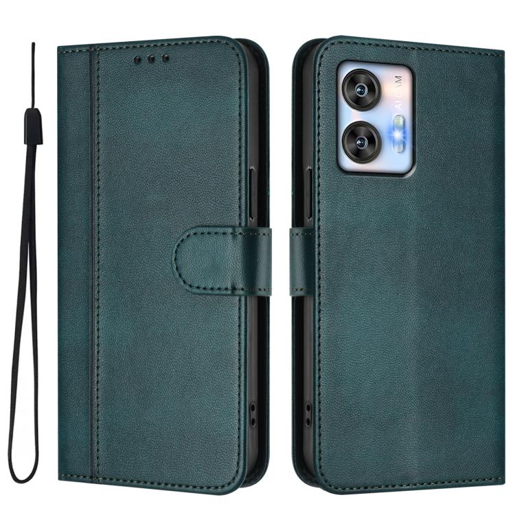 For Oukitel C35 Line Splicing Buckle Retro Leather Phone Case