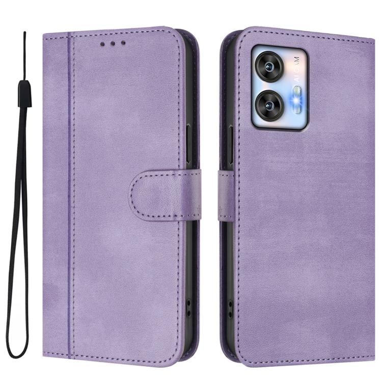 For Oukitel C35 Line Splicing Buckle Retro Leather Phone Case