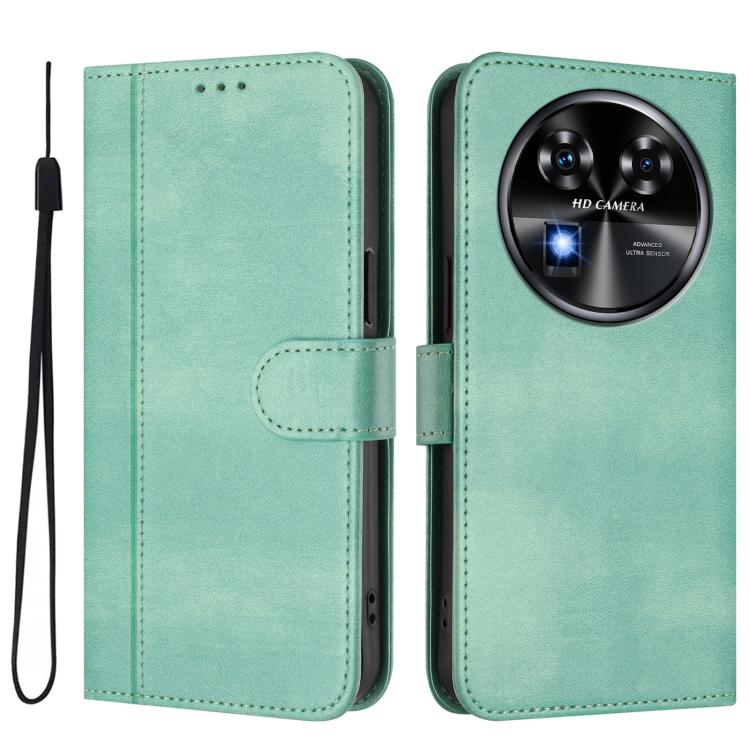 For Oukitel C37 Line Splicing Buckle Retro Leather Phone Case
