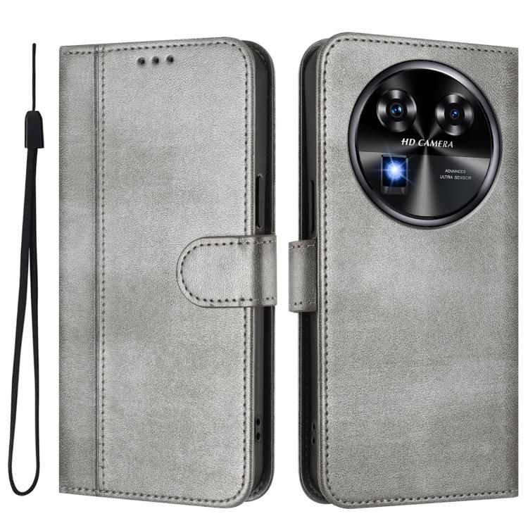 For Oukitel C37 Line Splicing Buckle Retro Leather Phone Case