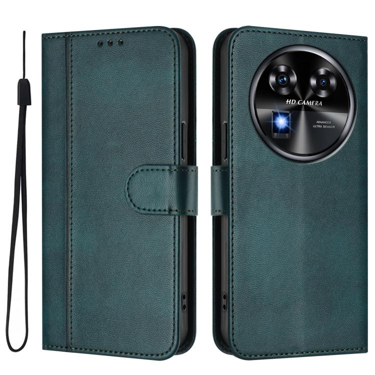 For Oukitel C37 Line Splicing Buckle Retro Leather Phone Case