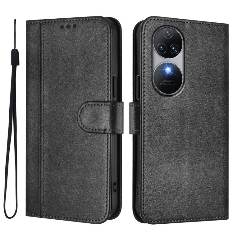 For Oukitel C38 Line Splicing Buckle Retro Leather Phone Case
