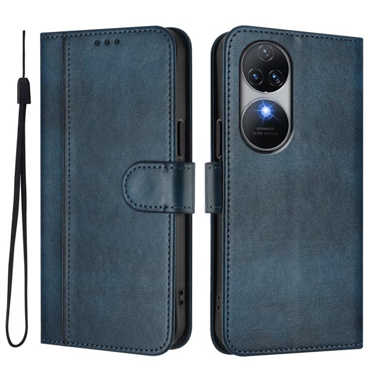 For Oukitel C38 Line Splicing Buckle Retro Leather Phone Case