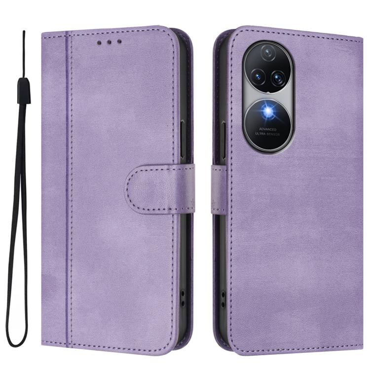 For Oukitel C38 Line Splicing Buckle Retro Leather Phone Case
