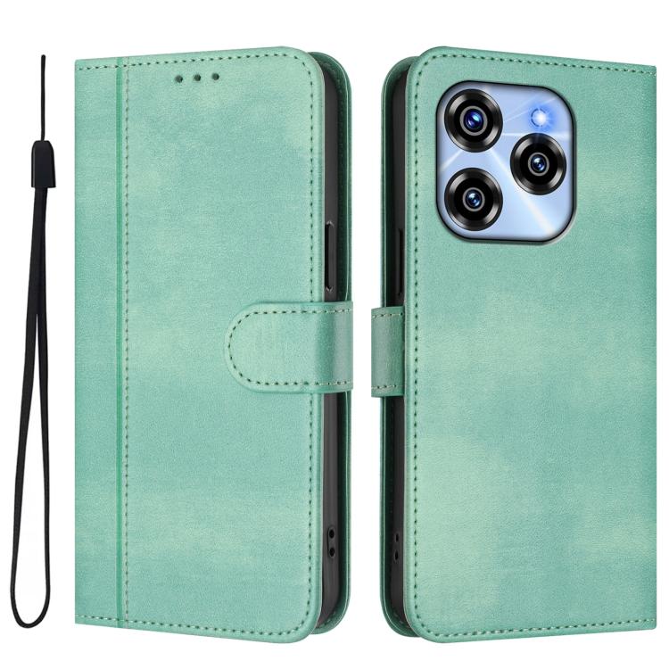 For Oukitel C50 Line Splicing Buckle Retro Leather Phone Case