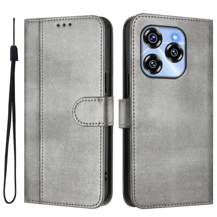 For Oukitel C50 Line Splicing Buckle Retro Leather Phone Case